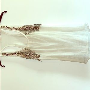 White beaded tank